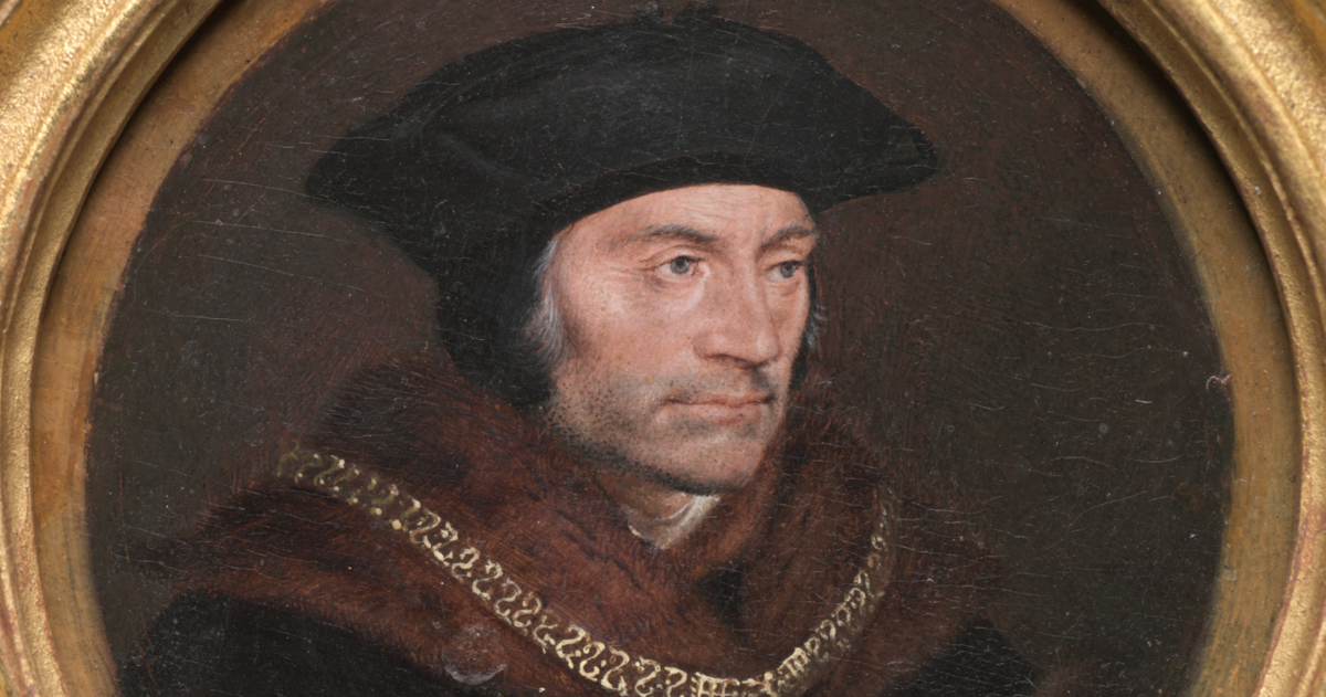 Portrait of Sir Thomas More (1600s) by follower of Hans Holbein - Public Domain Catholic Painting