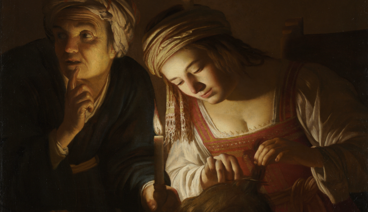 Samson and Delilah (1616) by Gerrit van Honthorst - Public Domain Catholic Painting