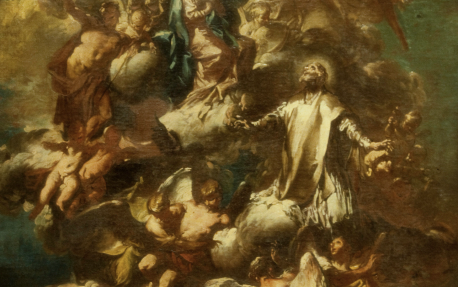 Saint Philip Neri in Glory (1731) by Giovanni Domenico Ferretti - Public Domain Catholic Painting