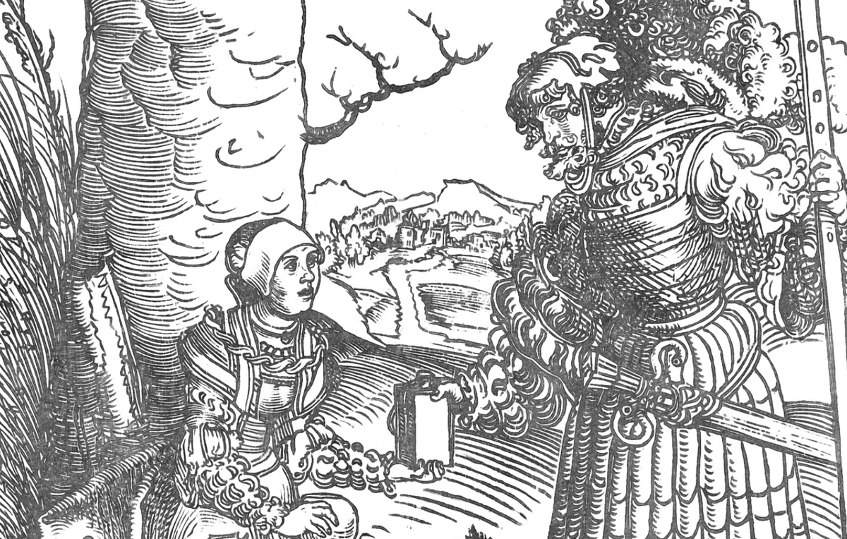 David and Abigail (1509) by Lucas Cranach - Bible Coloring Page