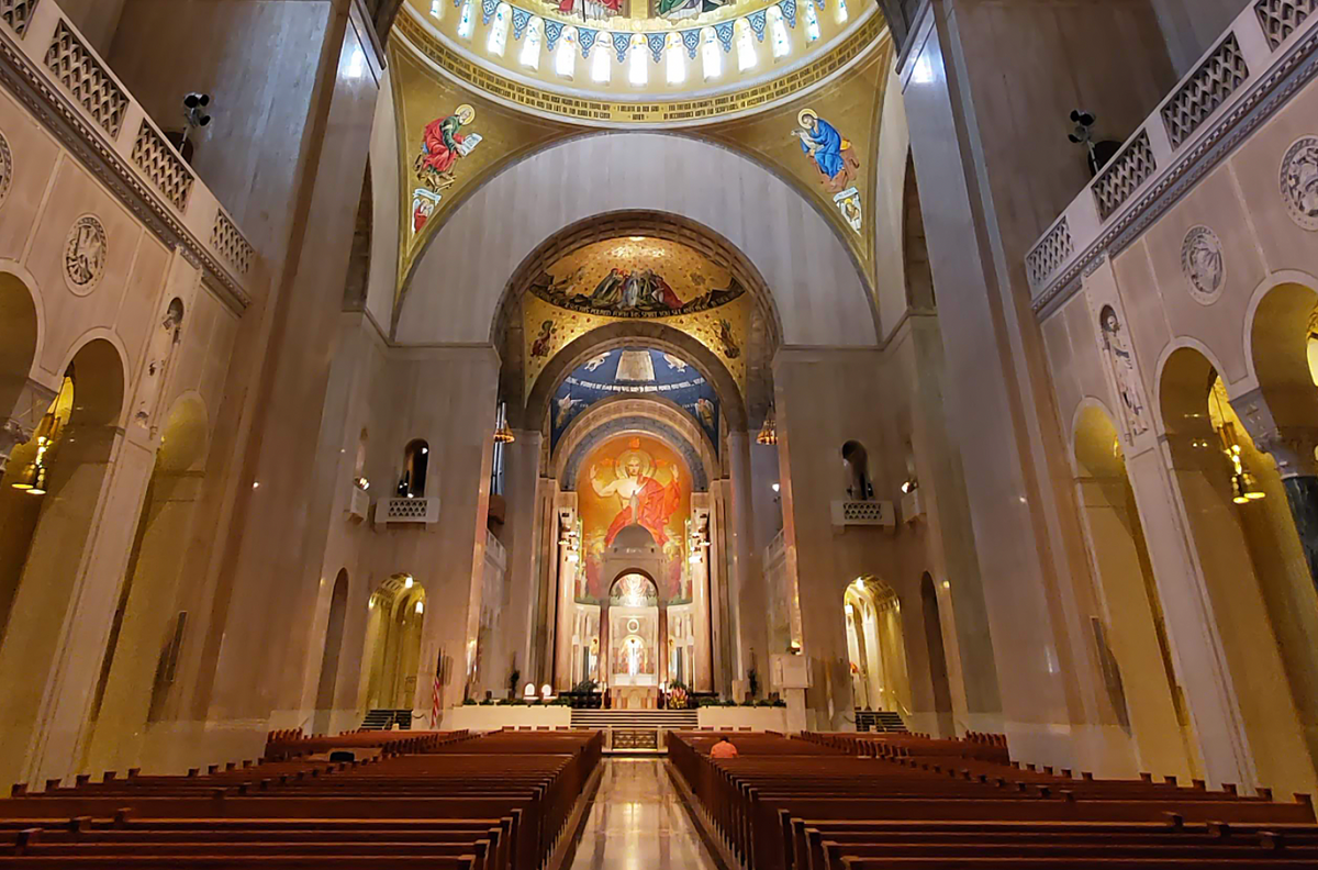 The Basilica of the National Shrine, Great Upper Church, Washington, D.C. - Catholic Stock Photo
