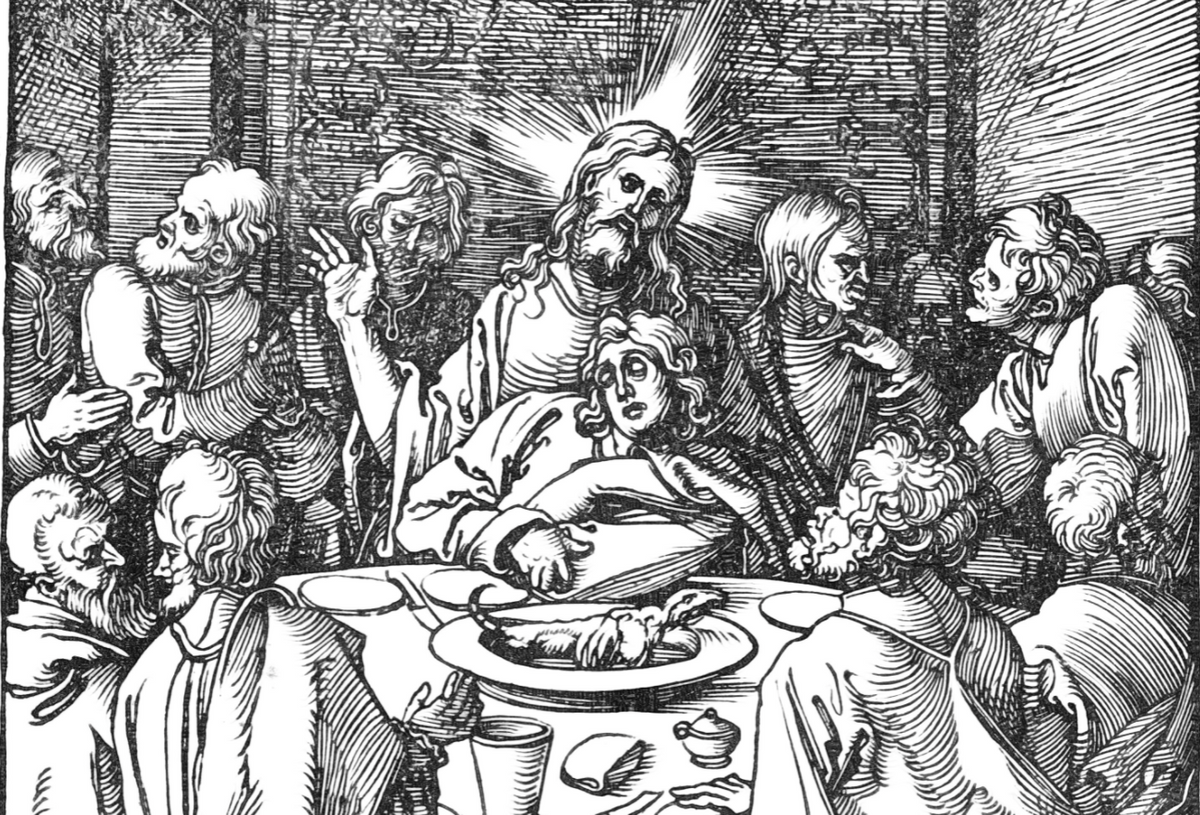 The Last Supper by Albrecht Durer - Bible Coloring Page