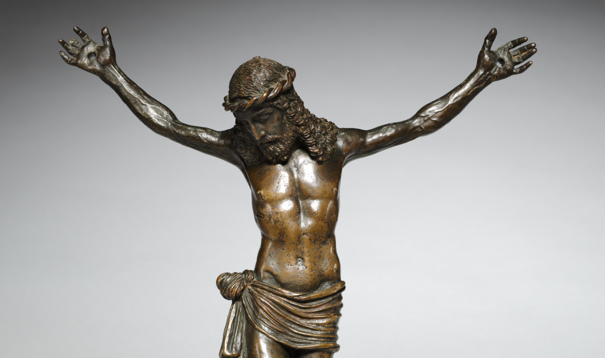 Crucified Christ Statue (Italy, 1500) - Catholic Stock Photo