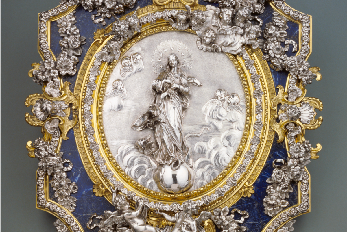 Plaque Representing the Virgin of the Immaculate Conception (Italy, 1673–1759) - Catholic Stock Photo