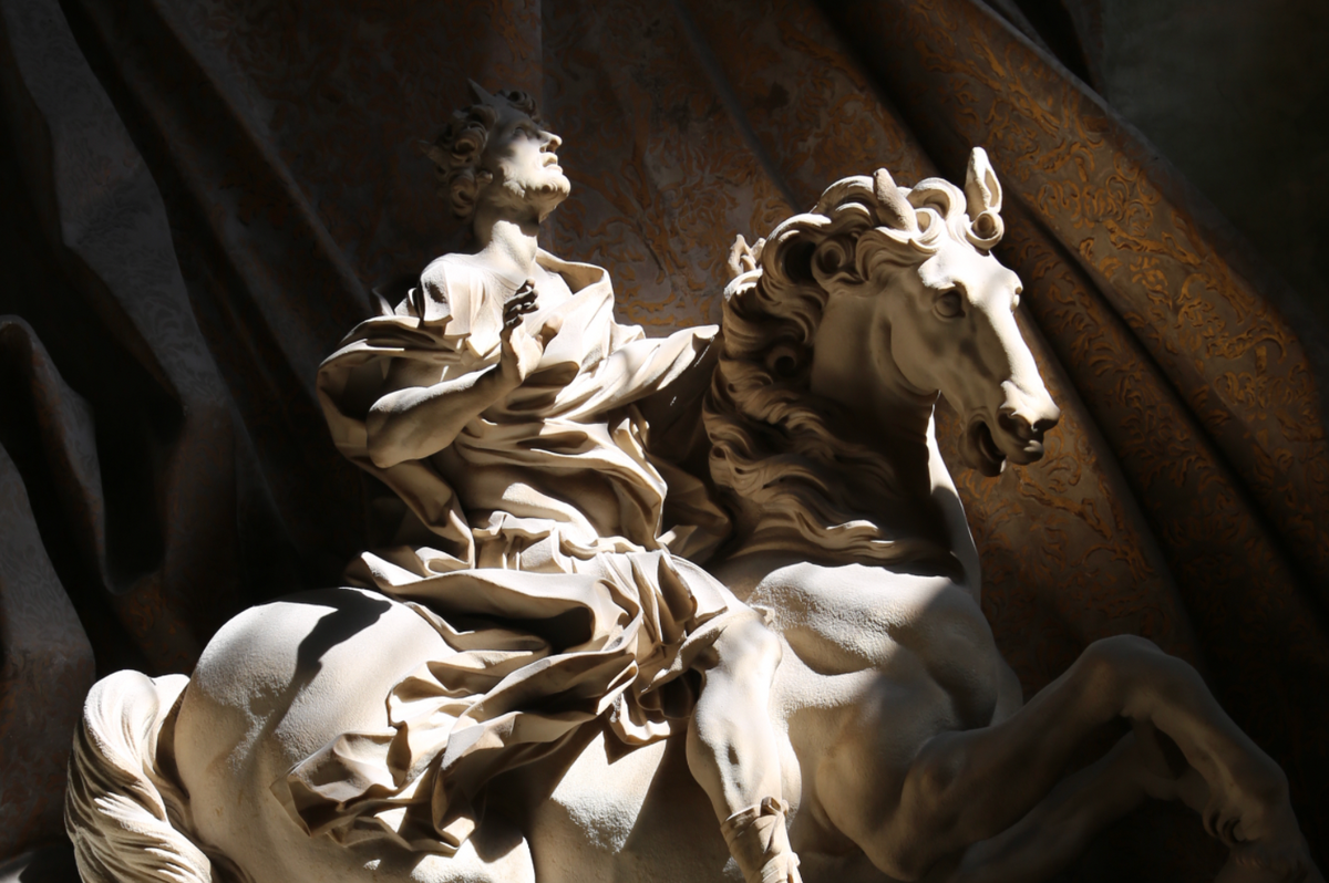 The Vision of Constantine Statue (1670) by Bernini - Catholic Stock Photo