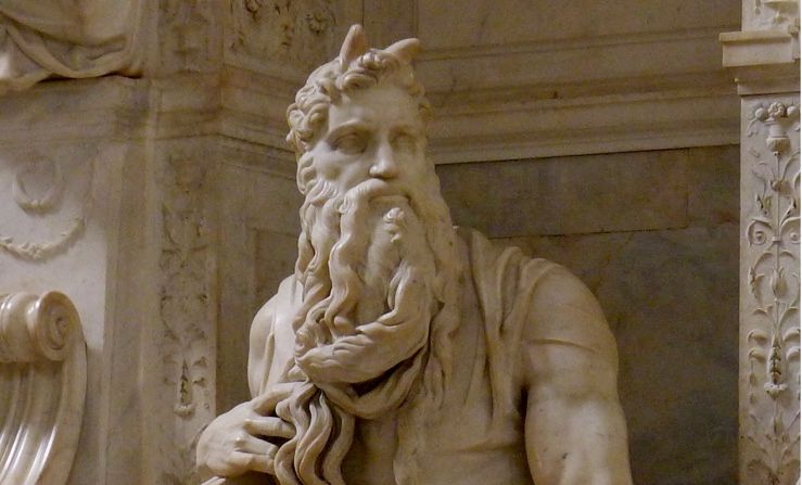 Moses Statue (1513-1515) by Michelangelo - Catholic Stock Photo