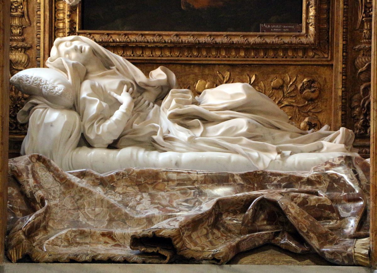 Statue of Blessed Ludovica Albertoni (1671–1674) by Bernini - Catholic Stock Photo