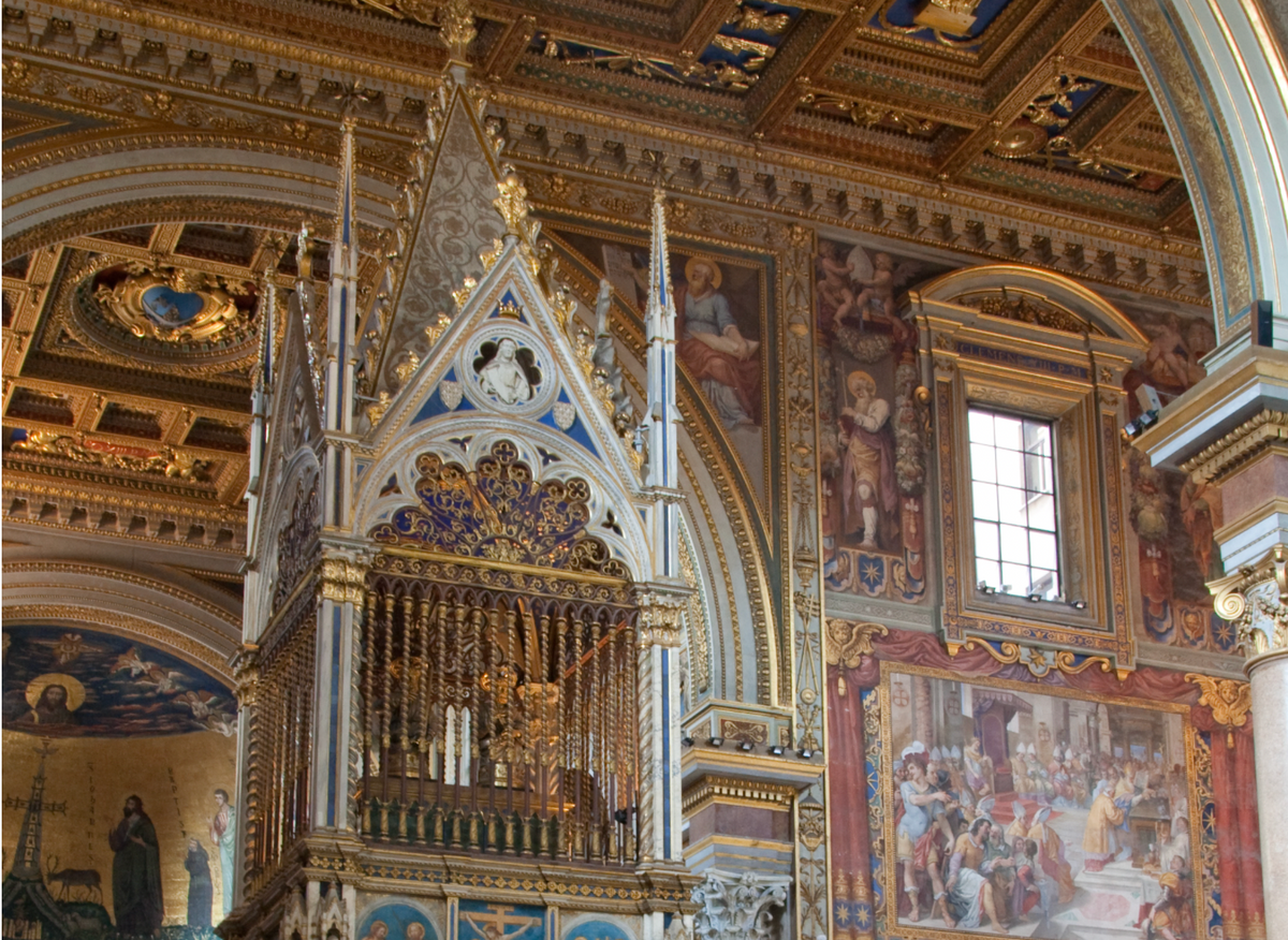 Ciborium in the Basilica of Saint John Lateran (Rome) - Catholic Stock Photo