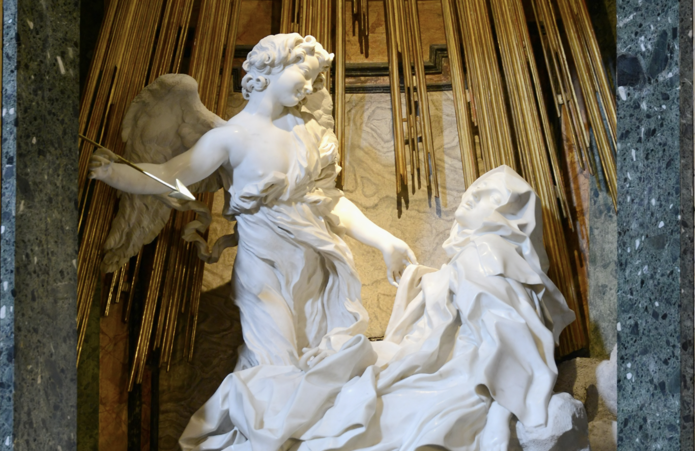 Ecstasy of Saint Teresa Statue (1647–1652) by Bernini - Catholic Stock Photo
