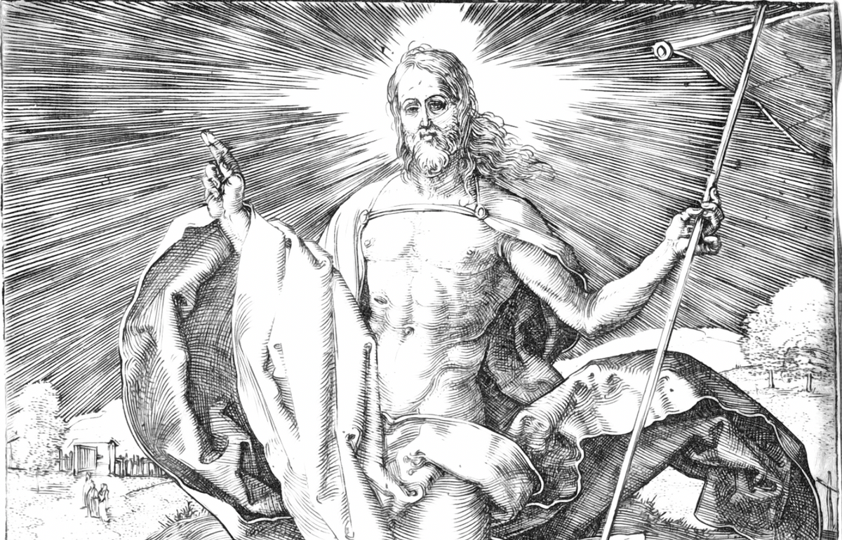 The Resurrection (1512) by Albrecht Dürer - Bible Coloring Page