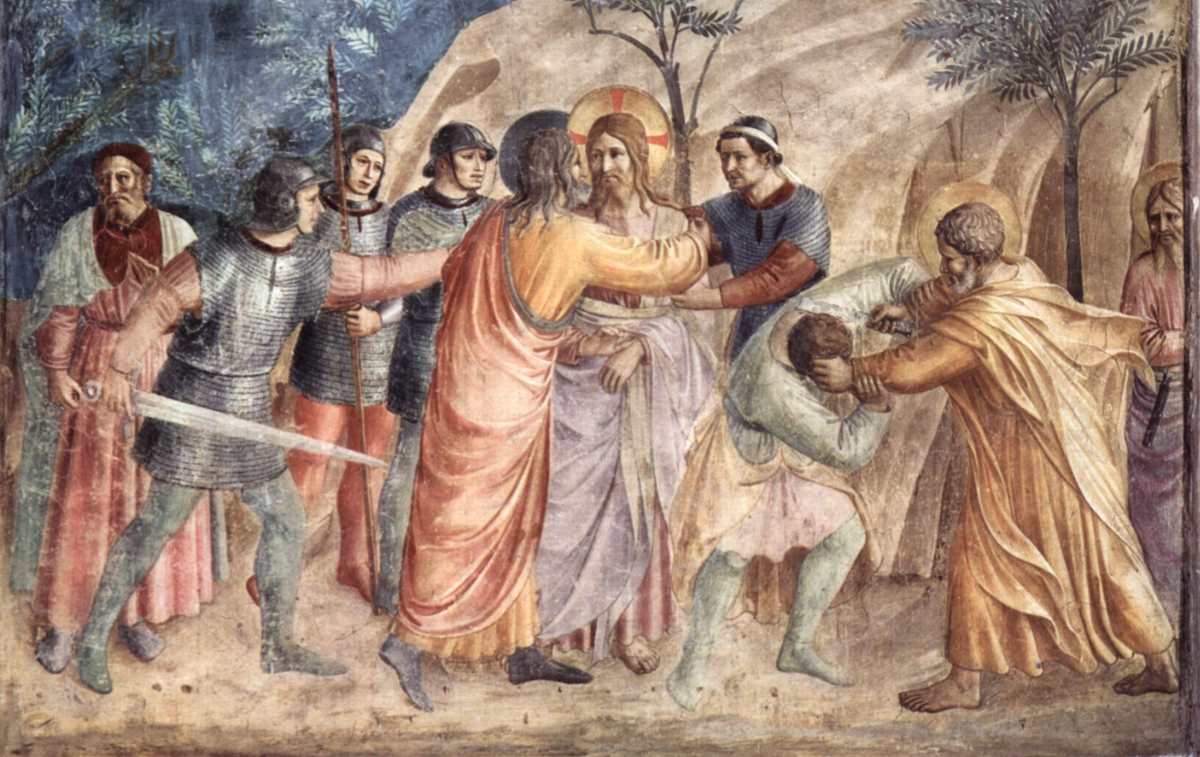 The Capture of Christ (1440) by Fra Angelico - Public Domain Bible Painting