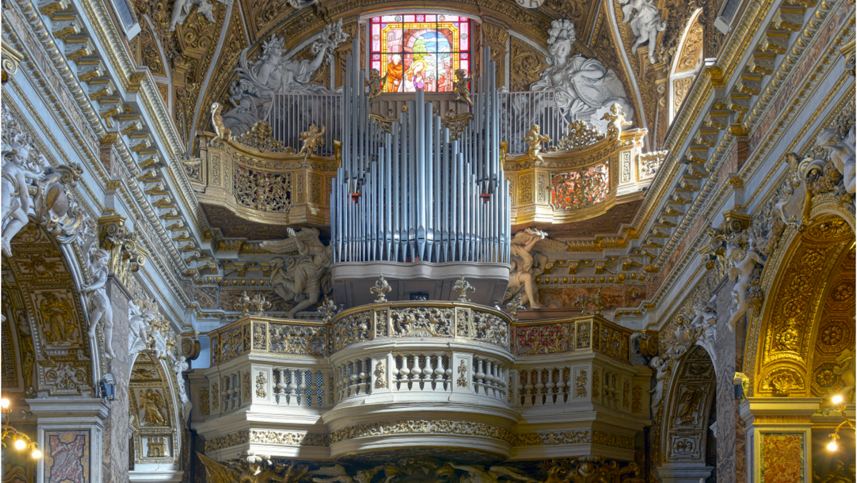 Pipe organ in Santa Maria della Vittoria (Rome) - Catholic Stock Photo