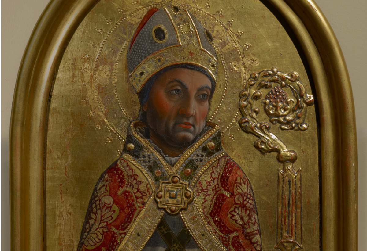 Saint Sirus (1460) by Vincenzo Foppa - Public Domain Catholic Painting
