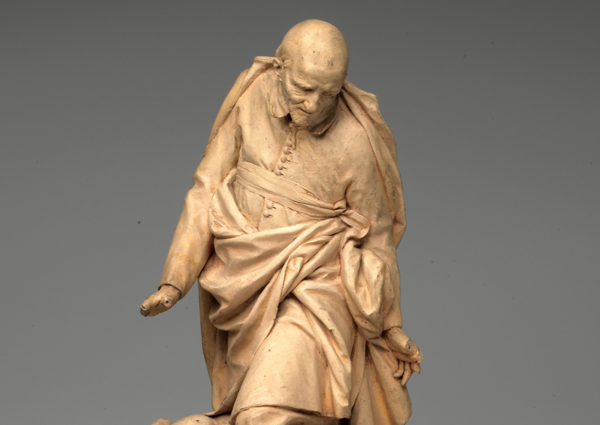 Saint Vincent de Paul Statue (1787) - Catholic Stock Photo