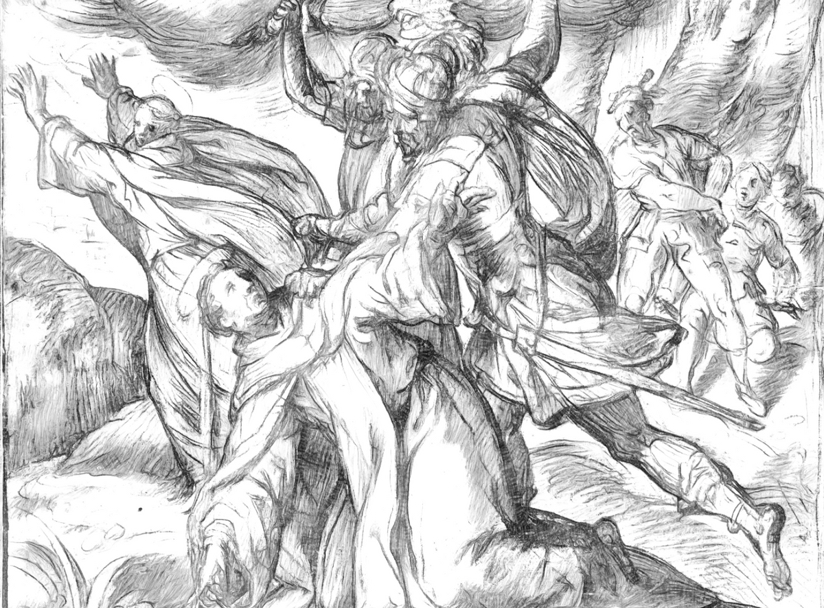 Death of Saint Peter Martyr (1585–1600) by Denijs Calvaert - Catholic Coloring Page