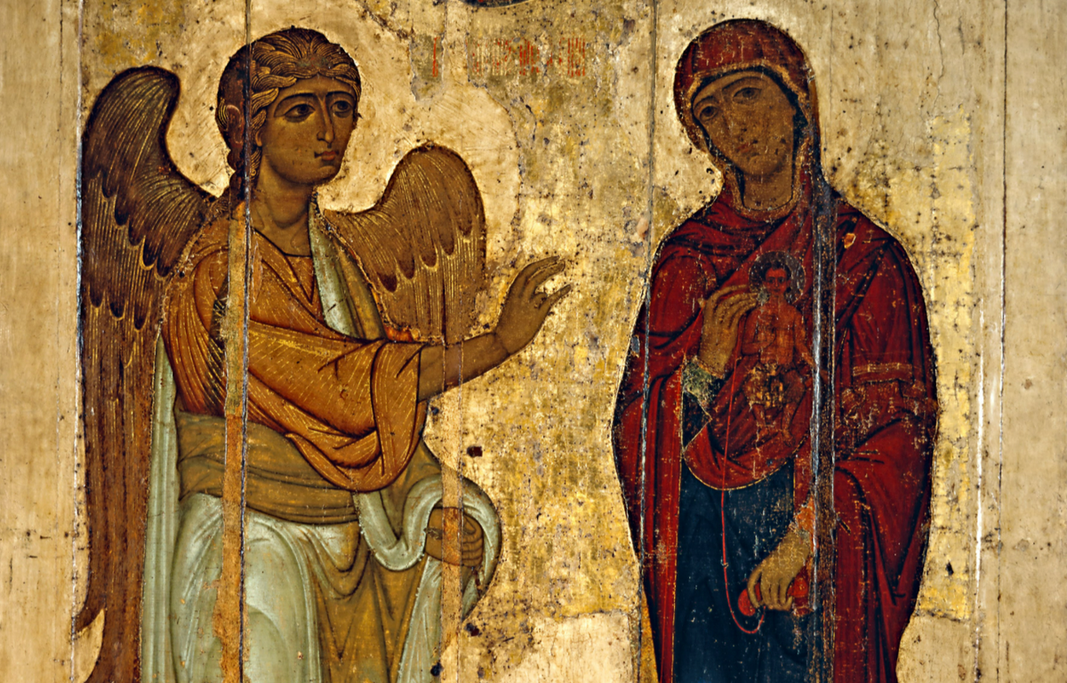 Annunciation of Ustyug (1120–1140) by Novgorod - Public Domain Orthodox Icons