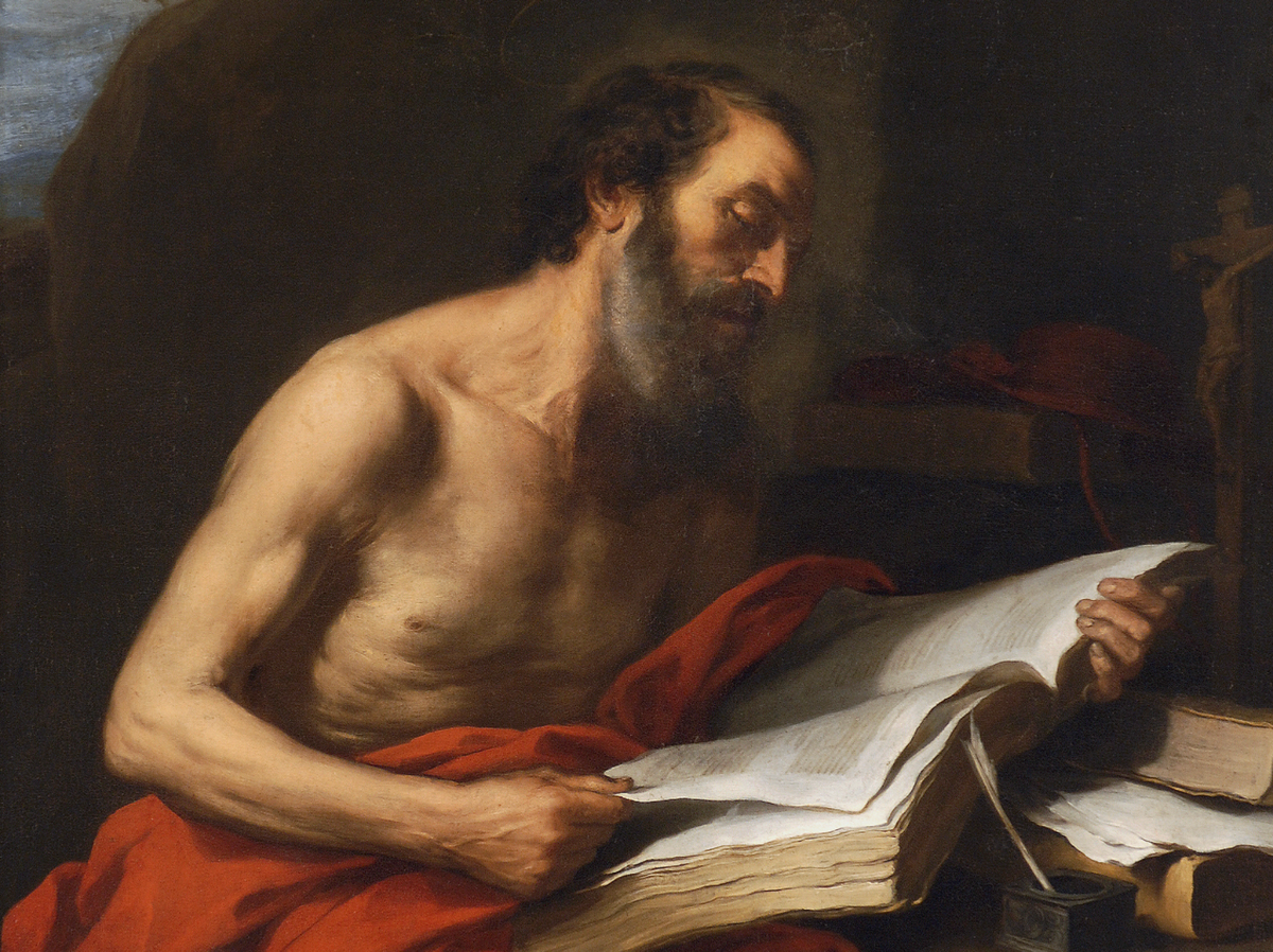 Saint Jerome (1650–1652) by Bartolomé Esteban Murillo - Public Domain Catholic Painting