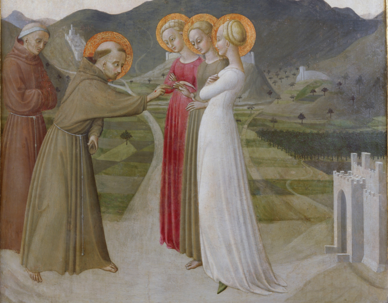 The Mystical Marriage of Saint Francis of Assisi (1437–1444) by Stefano di Giovanni - Public Domain Catholic Painting