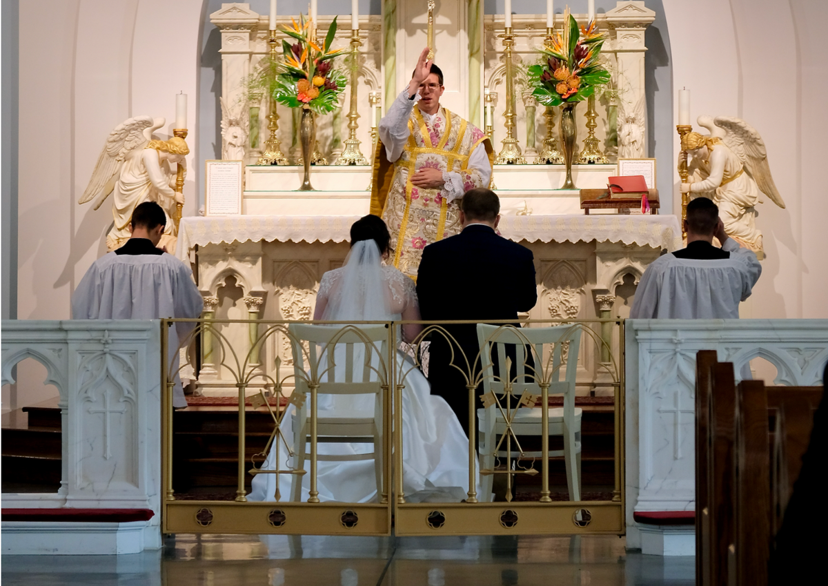 Latin Wedding Mass - Catholic Stock Photo