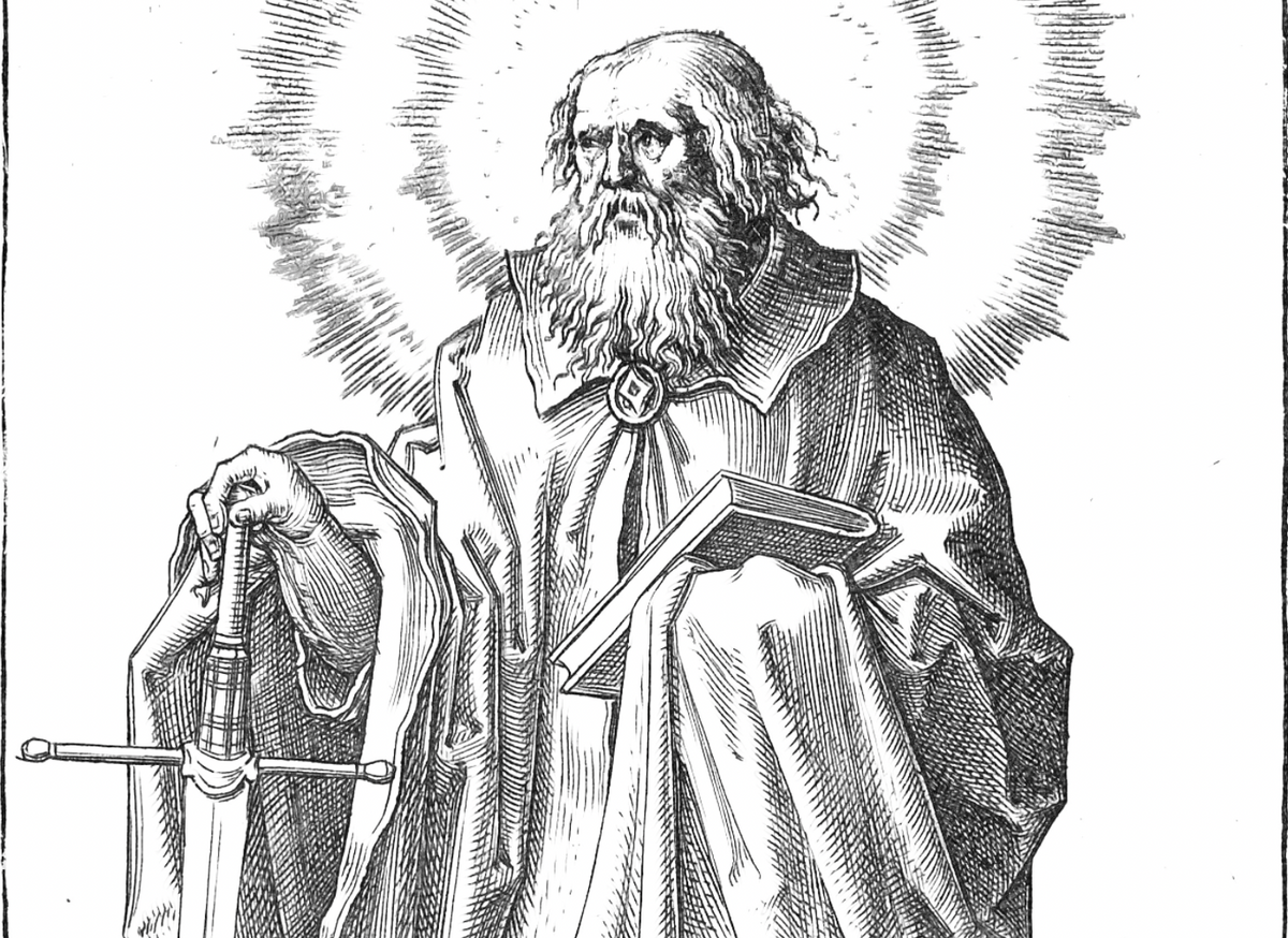 St. Paul (1510) by Lucas Huygensz van Leyden - Catholic Coloring Page