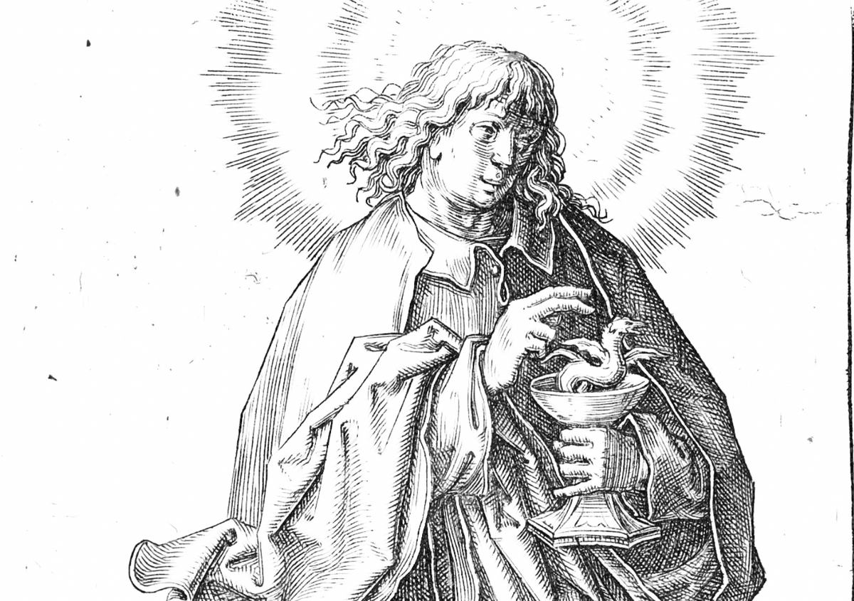 St. John (1510) by Lucas Huygensz van Leyden - Catholic Coloring Page