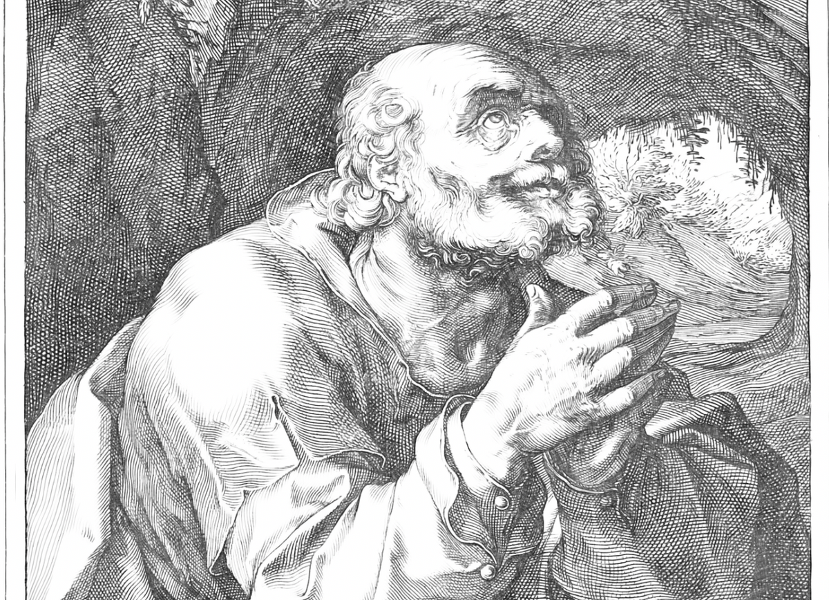 Saint Peter (1589) by Hendrick Goltzius - Catholic Coloring Page