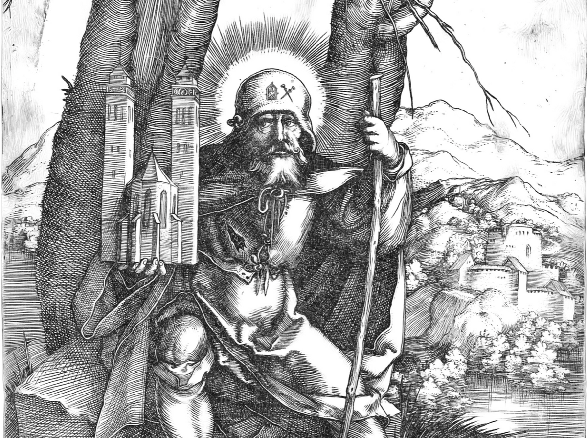 Saint Sebald (1521) by Sebald Beham - Catholic Coloring Page