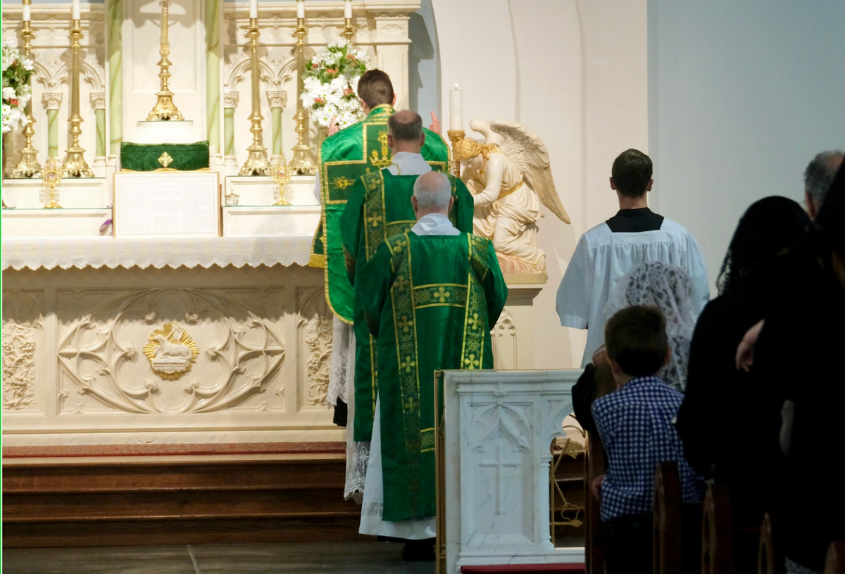 Solemn Latin Mass - Catholic Stock Photo
