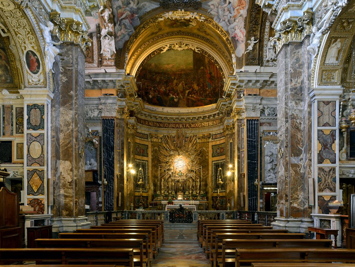 Santa Maria della Vittoria Interior (Rome) - Catholic Stock Photo