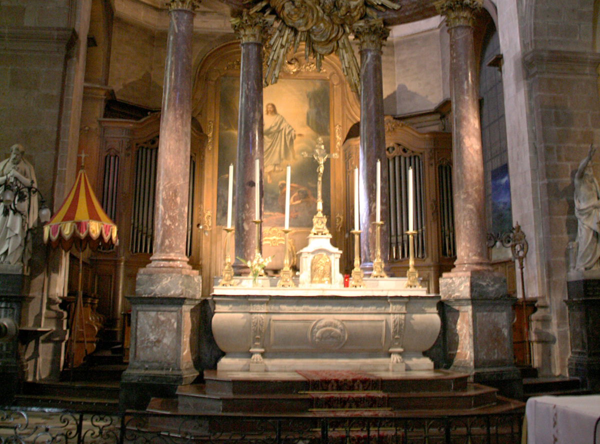 Ciborium by Bernini in Saint Sauveur Basilica (Rennes, France) - Catholic Stock Photo