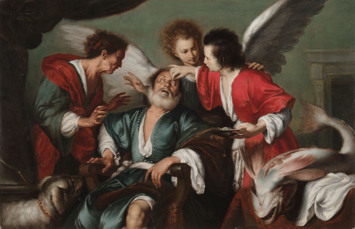 The Healing of Tobit (1625) by Bernardo Strozzi - Public Domain Bible Painting