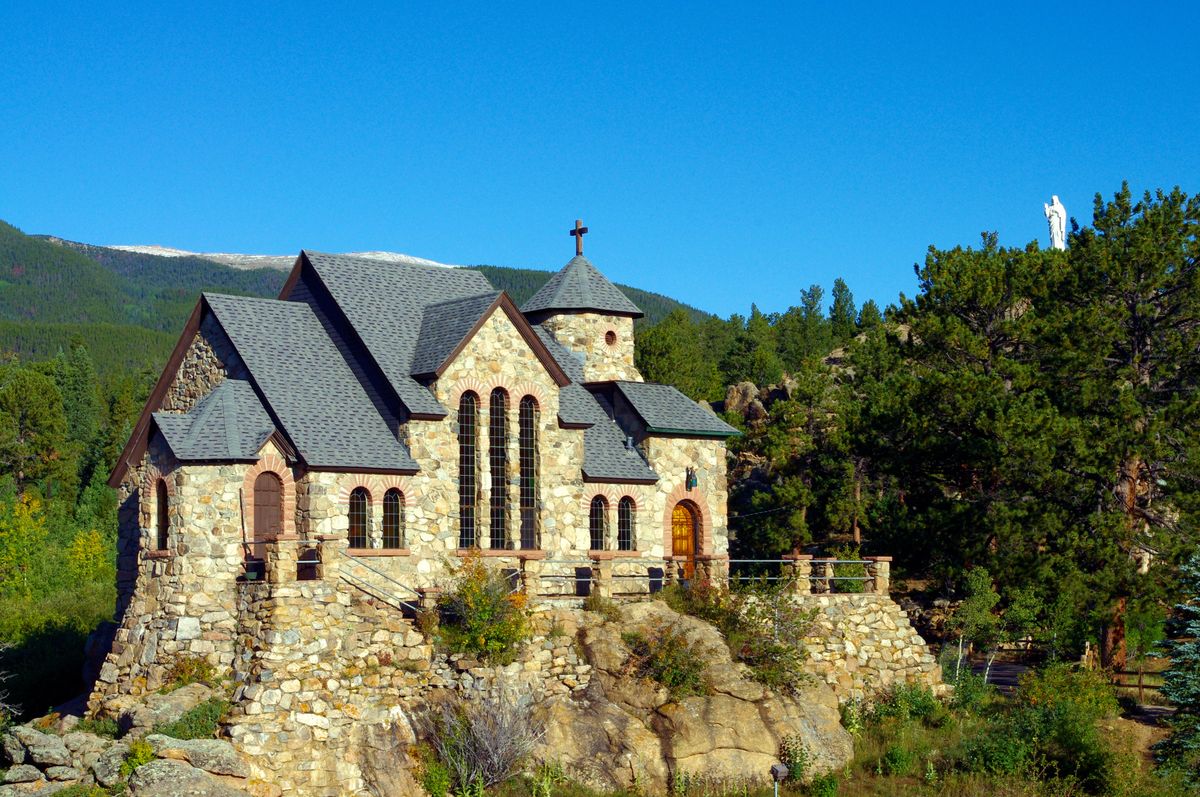 Saint Catherine of Siena Chapel on the Rock (Colorado) - Catholic Stock Photo