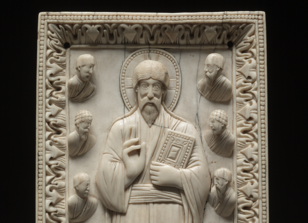 Christ's Mission to the Apostles Ivory Plaque (970–980, Milan) - Catholic Stock Photo