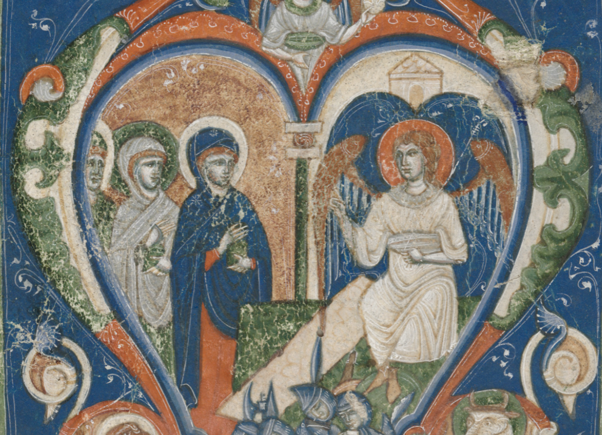The Three Marys at the Tomb (1280–1300) - Public Domain Catholic Painting