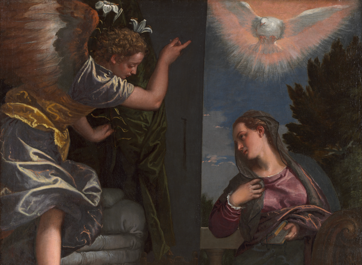 The Annunciation (1580) by Paolo Veronese - Public Domain Bible Painting