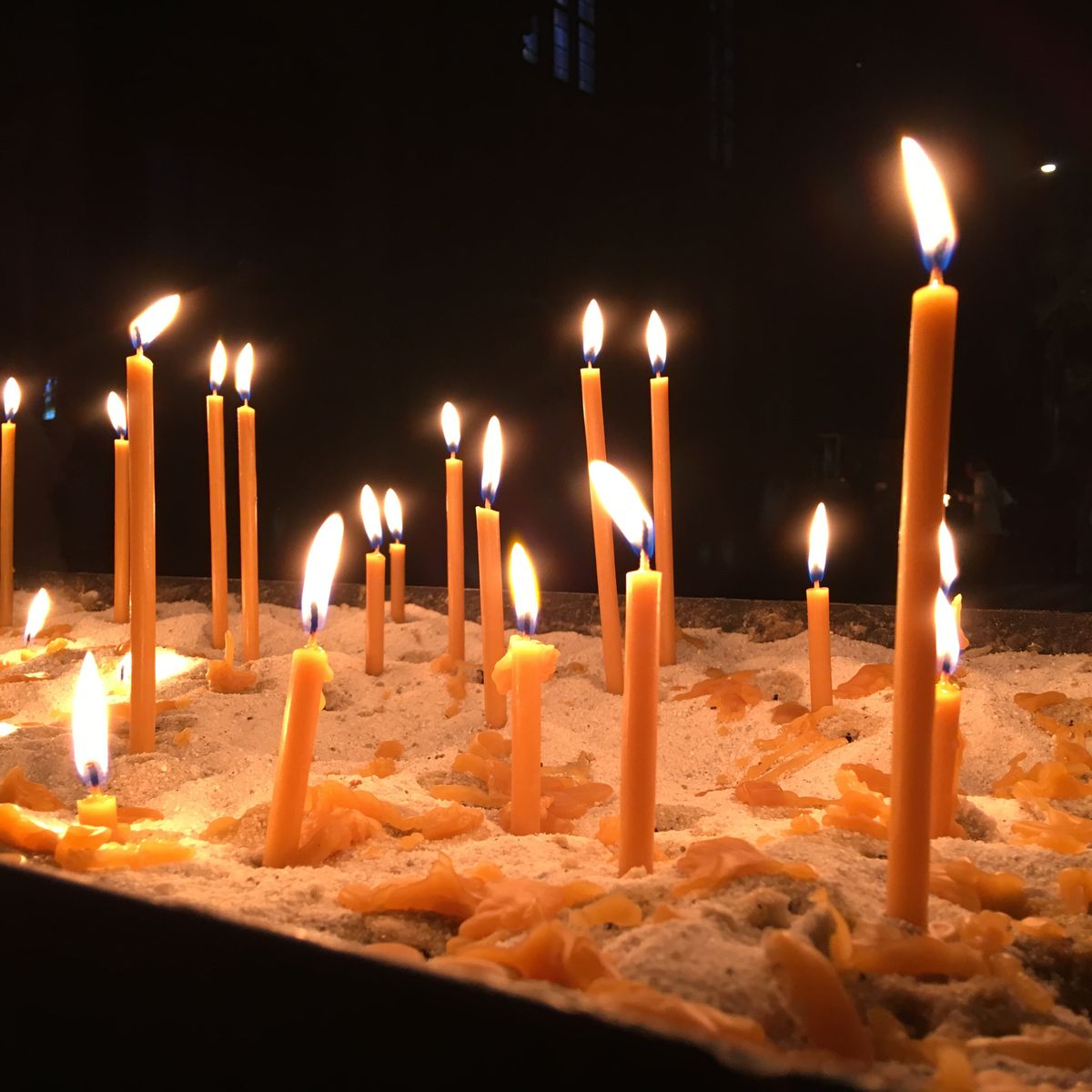 Votive Candles at St. Stephen's Cathedral (Vienna) - Catholic Stock Photo