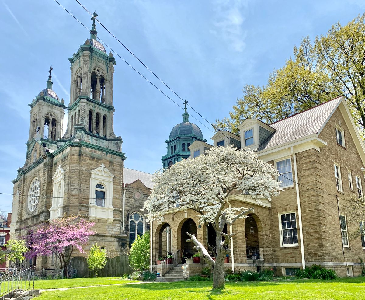 Old St. Elizabeth Catholic Church and Rectory (Norwood, OH) - Catholic Stock Photo