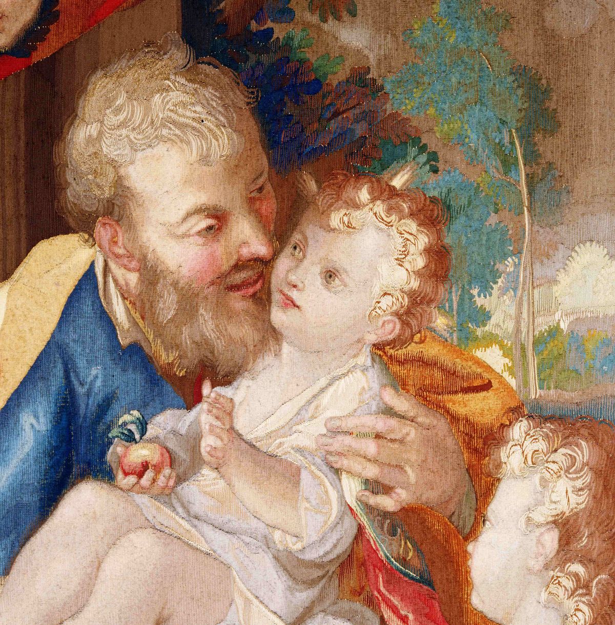 St. Joseph and the Christ Child (1714–1730) by Giuseppe Chiari - Public Domain Catholic Painting
