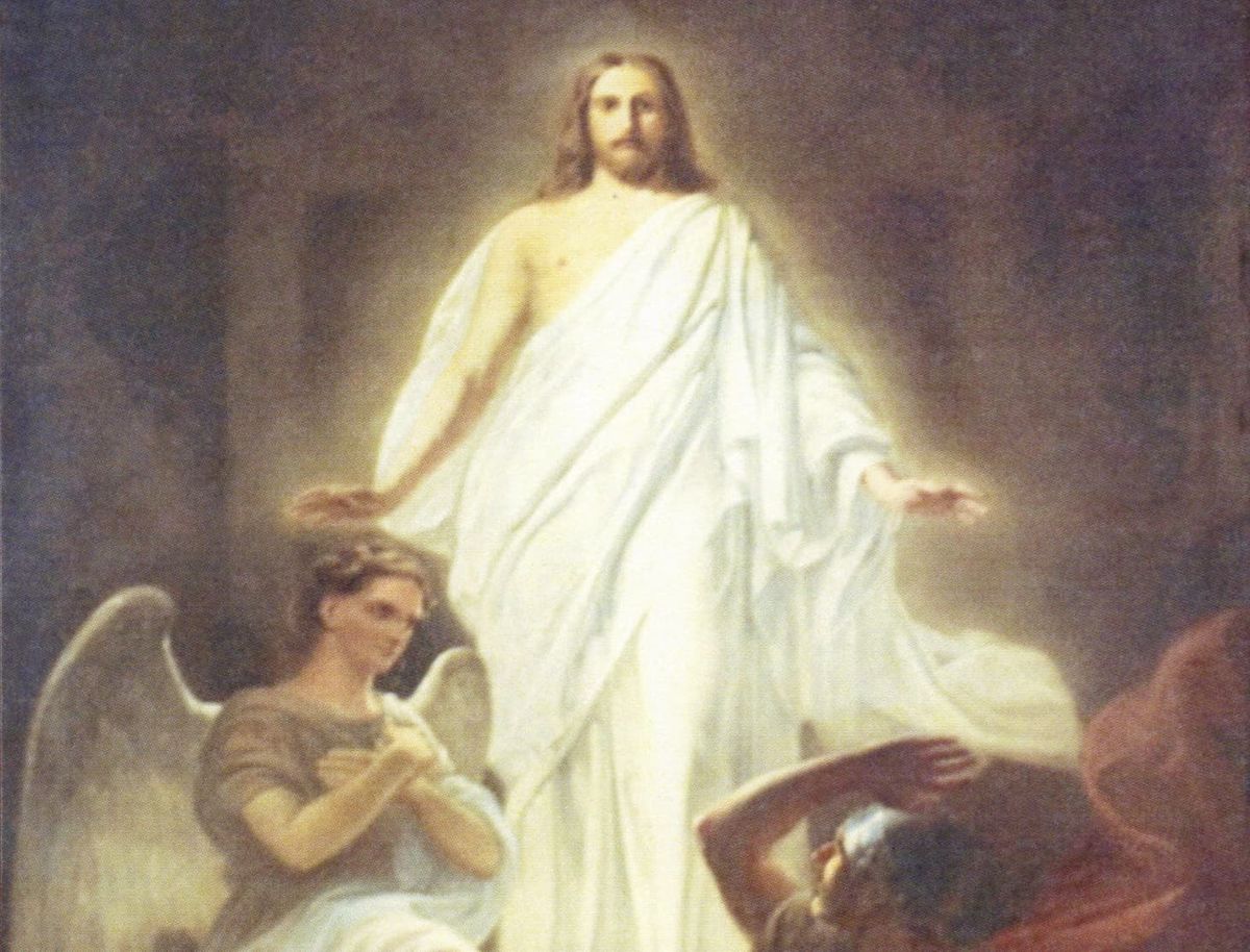Risen Christ (19th Century) by Unknown - Public Domain Catholic Painting