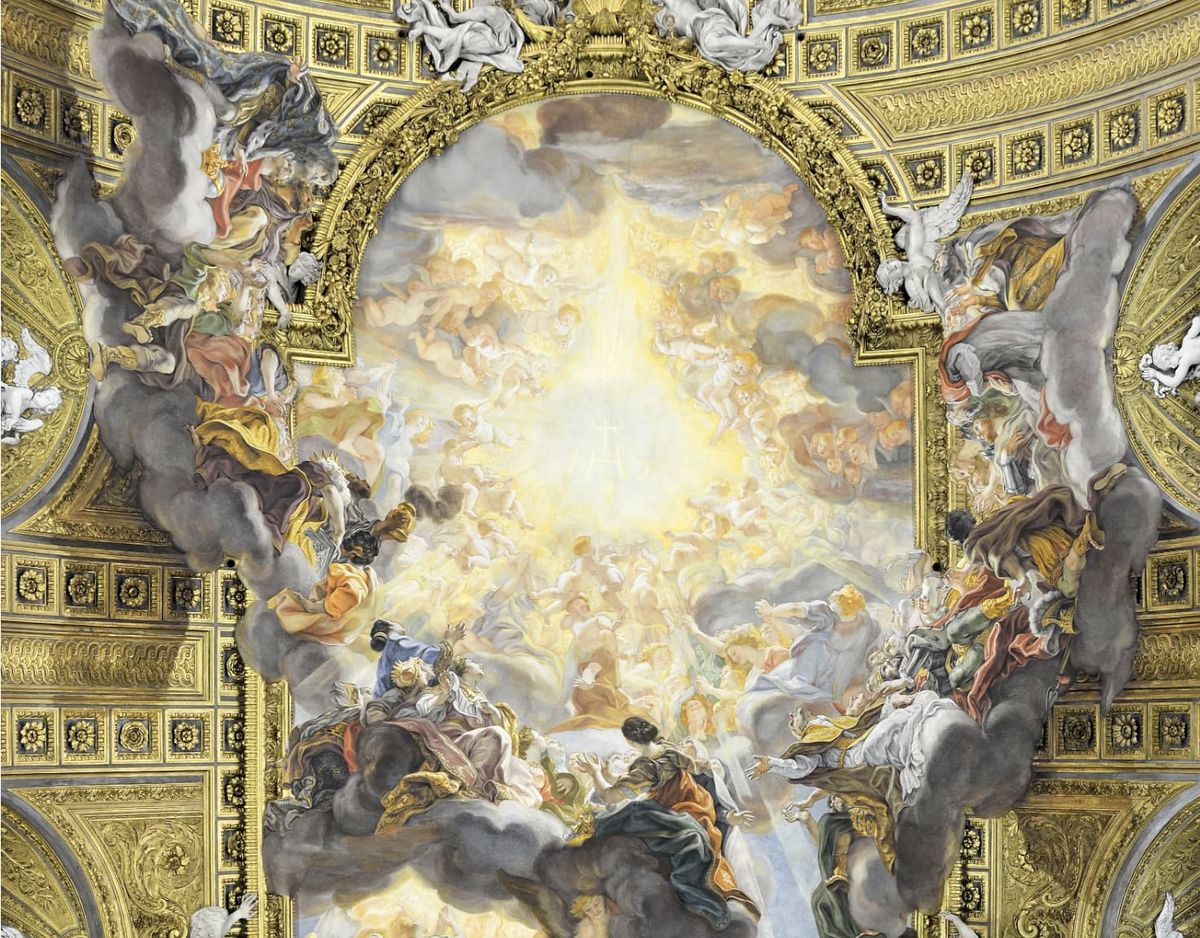 Triumph of the Name of Jesus (1661–1679, Church of the Gesù) by Giovanni Battista Gaulli - Catholic Stock Photo