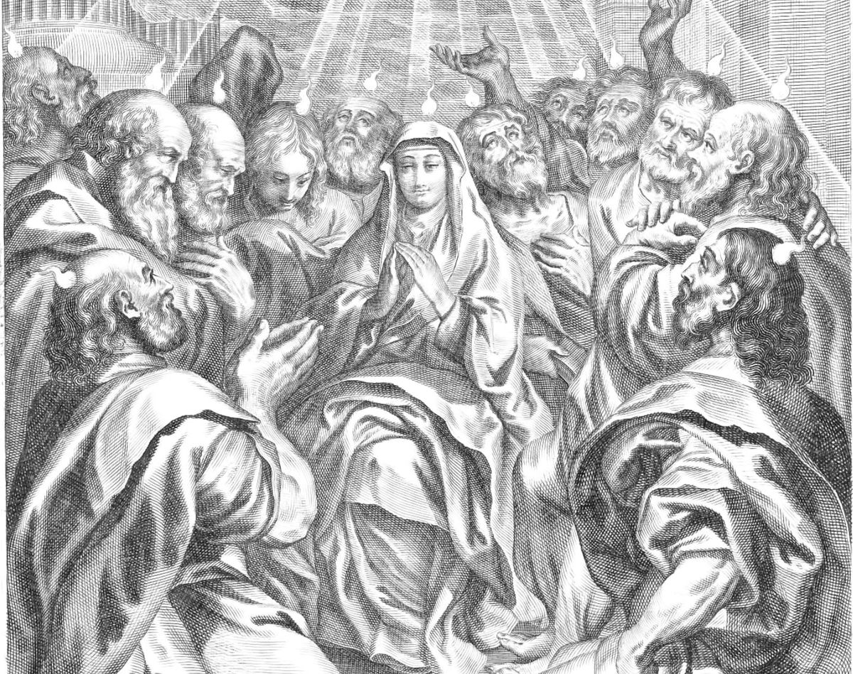 Pentecost (1600-1652) by François Stuerhelt - Bible Coloring Page