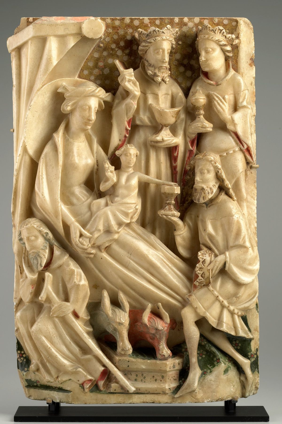 The Adoration of the Magi Statue (15th Century, England) - Catholic Stock Photo