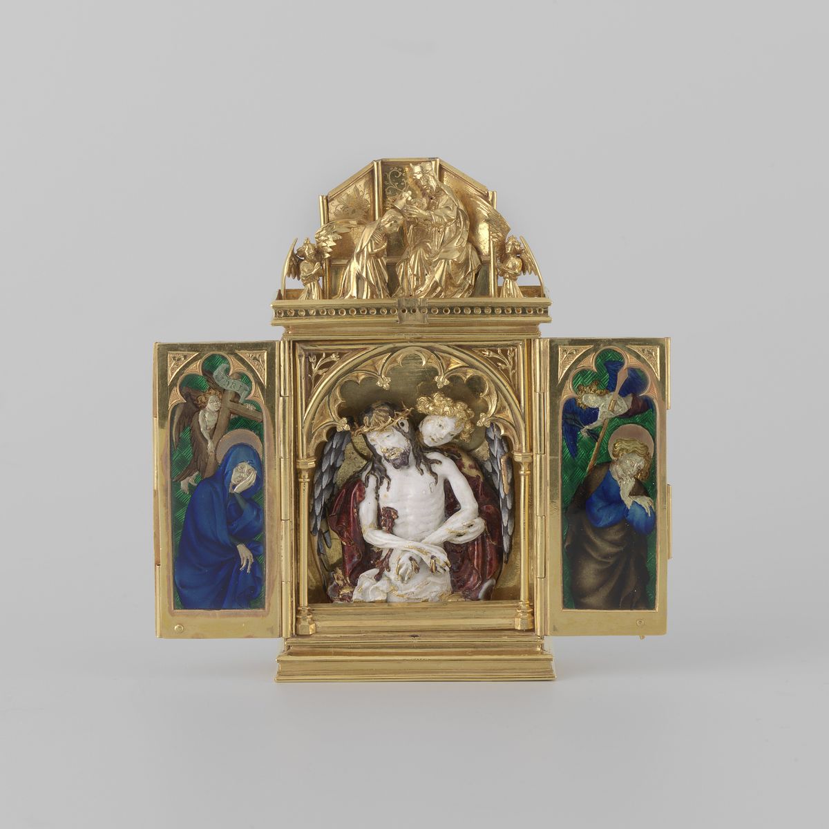 Reliquary in the form of a triptych (1400–1410) - Catholic Stock Photo