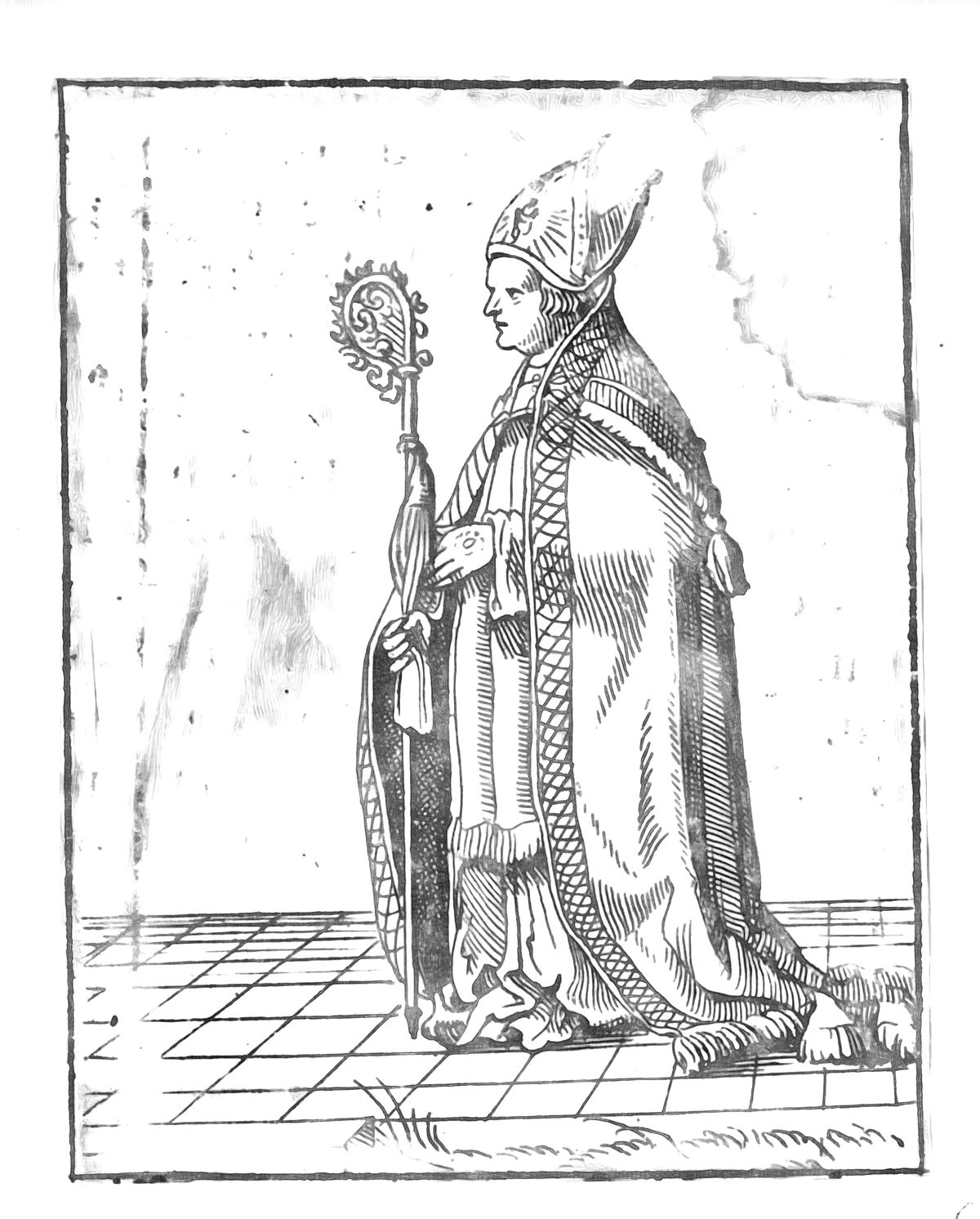 Bishop (1676) by Caspar Merian - Catholic Coloring Page