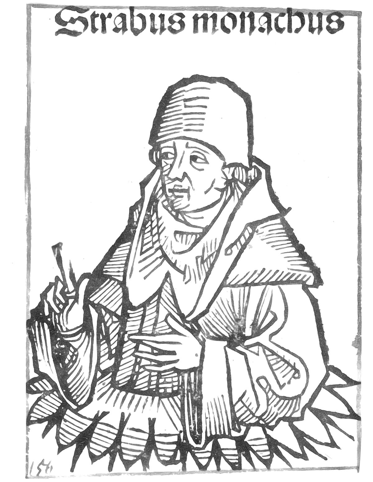 Walahfrid Strabo (1493) by Michel Wolgemut - Catholic Coloring Page