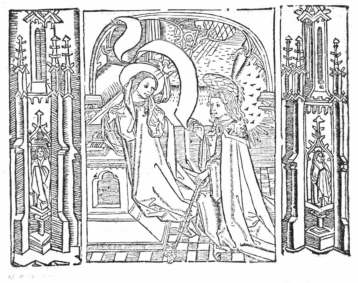 Annunciation (1503) by Master of Delft - Bible Coloring Page