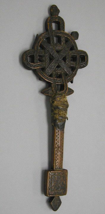 Hand Cross (mäsqäl) (18th century Amhara or Tigrinya peoples) - Catholic Stock Photo