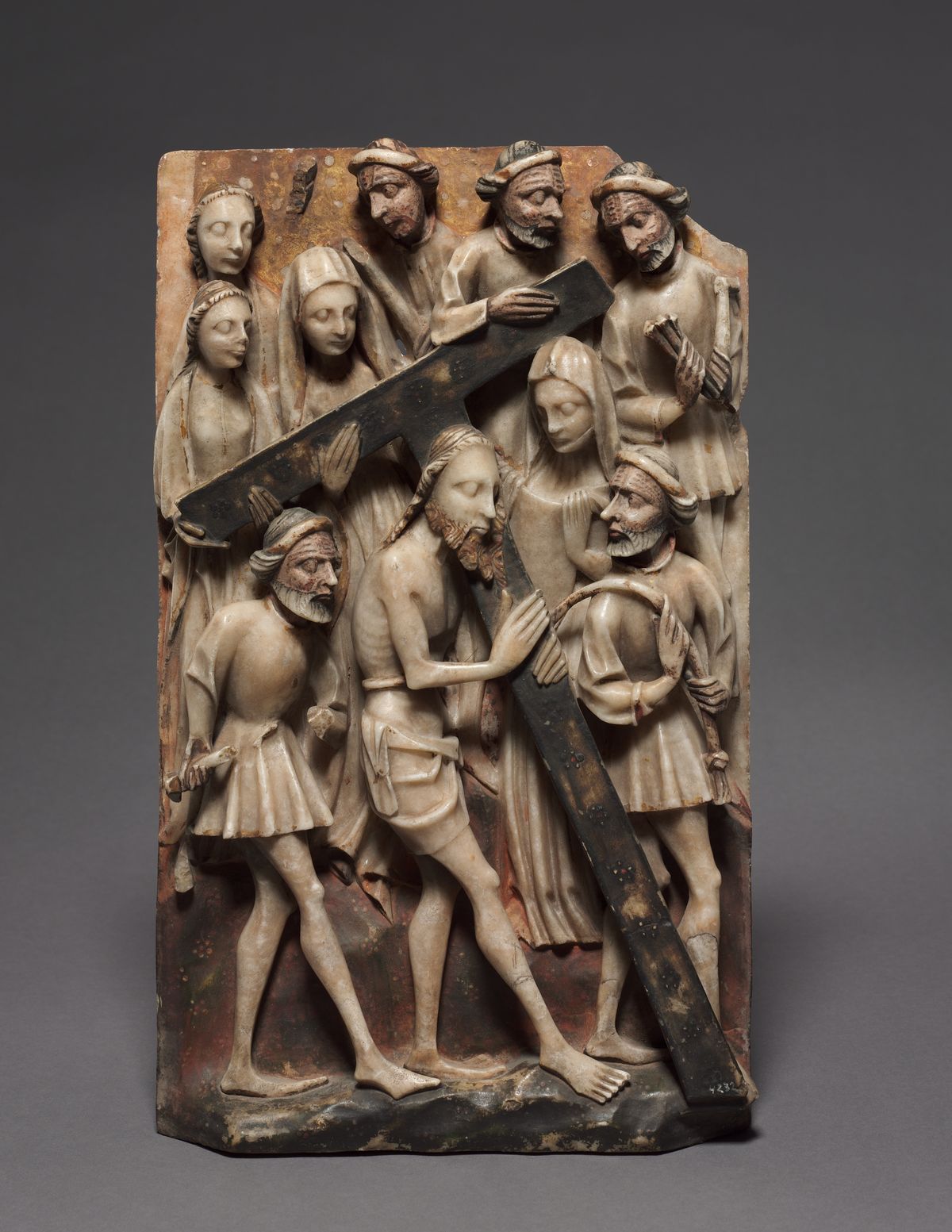 Christ Carrying the Cross (Panel from an Altarpiece) (1400s, England, Nottingham) - Catholic Stock Photo