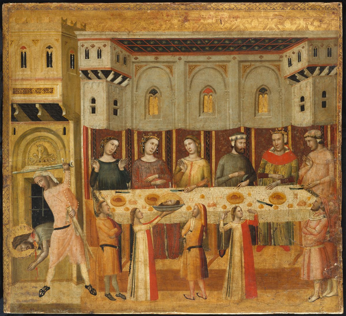 The Feast of Herod and the Beheading of the Baptist (1330–1335) by Giovanni Baronzio - Public Domain Bible Painting