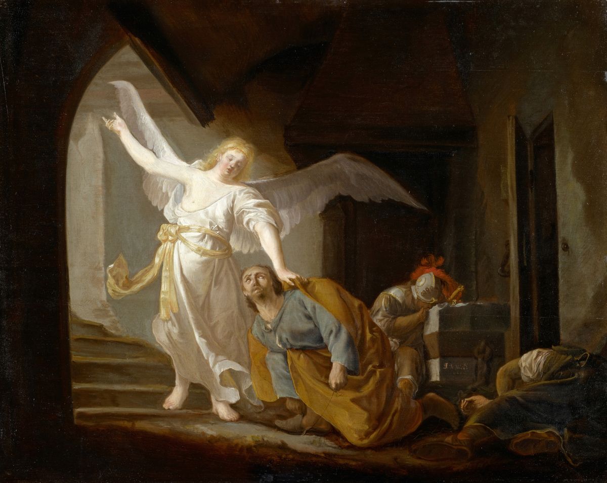 The Liberation of Saint Peter (1660) by Jacob Willemsz De Wet - Public Domain Catholic Painting